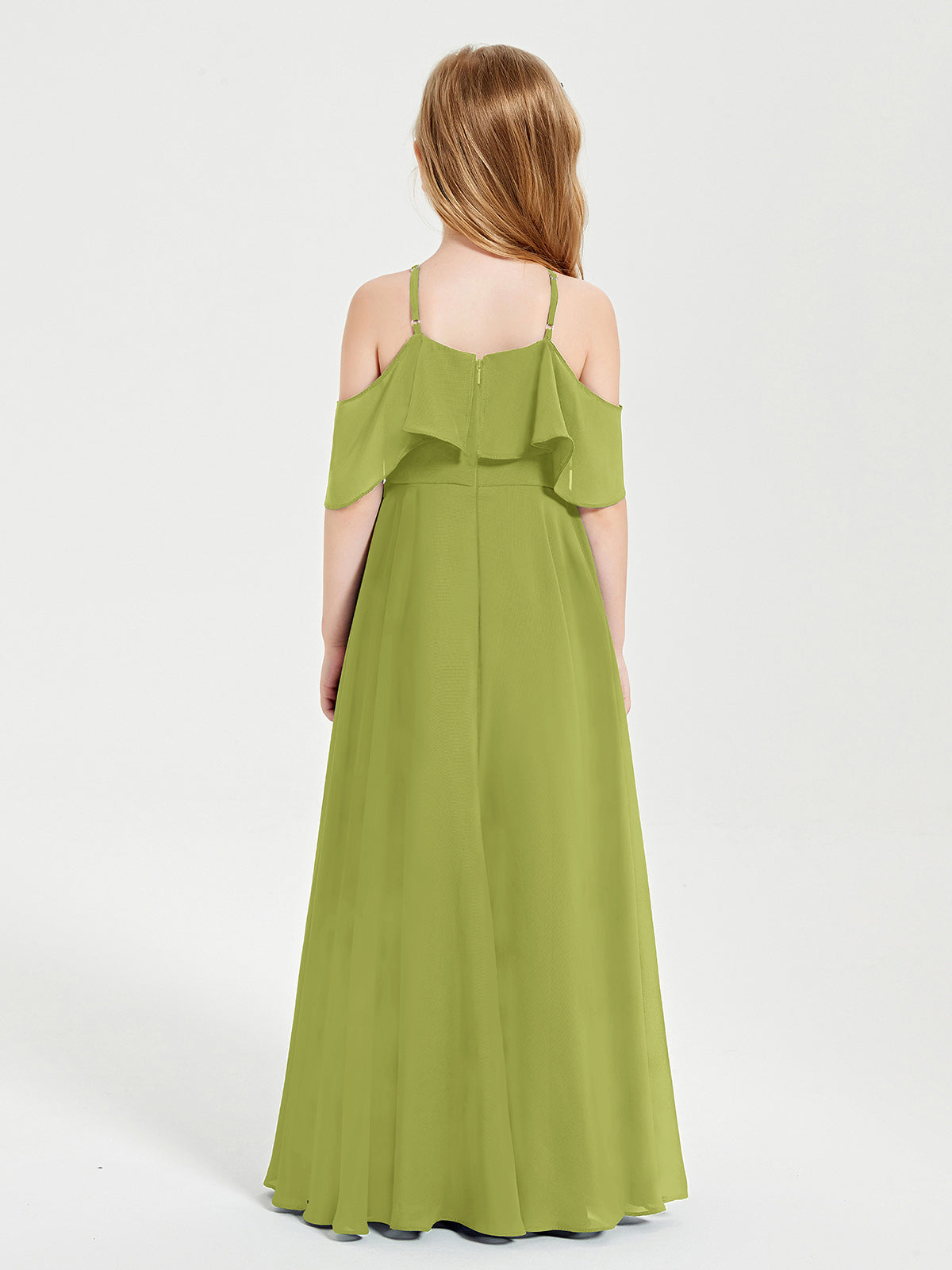 Off the Shoulder Long Junior Bridesmaid Dresses Clover